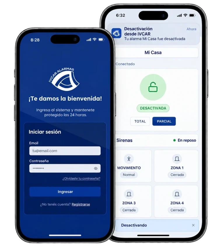 App de Ivcar Alarmas para controlar la alarma desde el celular
